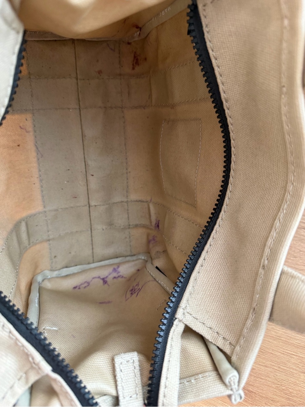 Marc Jacobs Beige Canvas Mini Tote with Black Strap - Picture 12 of 13